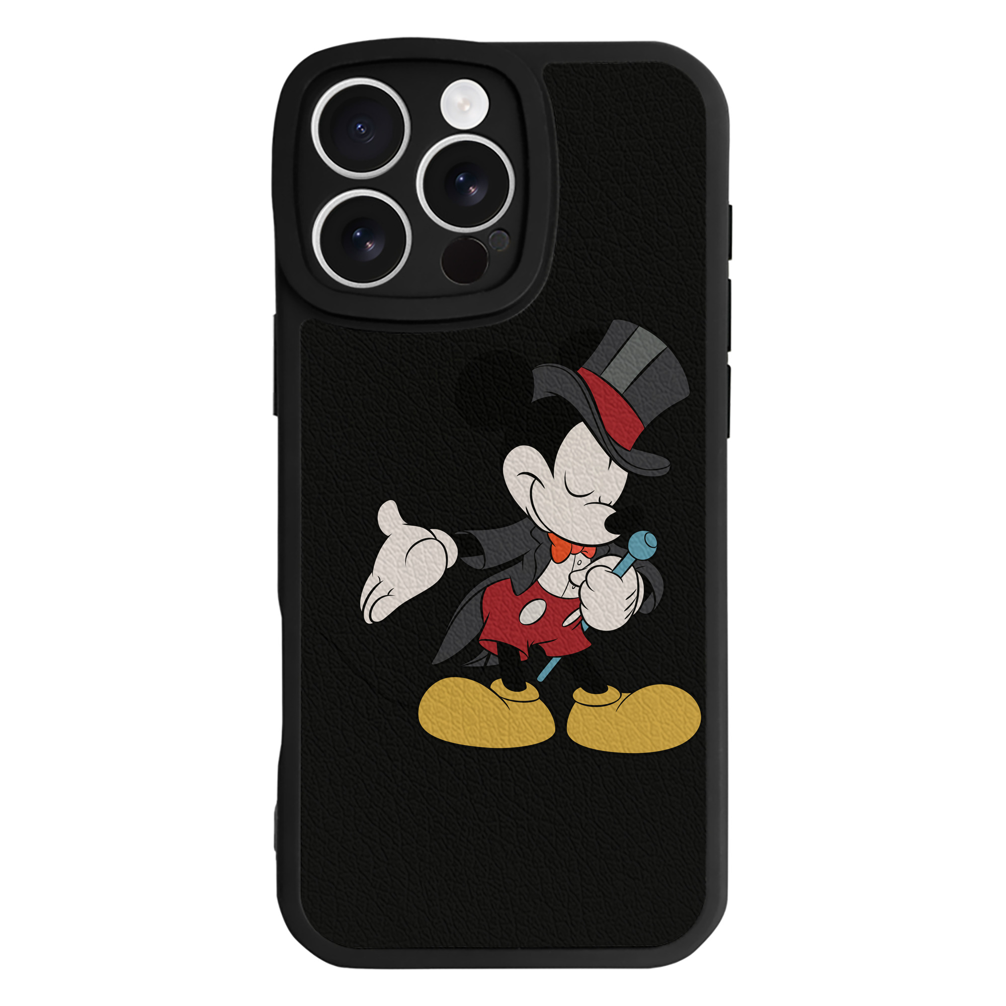 （画像用） ミッキーマウス Mickey Mouse 【iPhone 16シリーズ対応】シリコンスマホケース（レザー調） 材質：シリコン